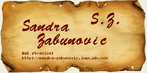 Sandra Zabunović vizit kartica